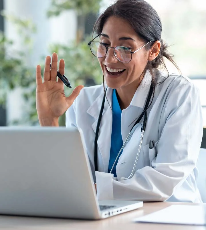 Offshore Billing Company team member on a video call with a healthcare provider