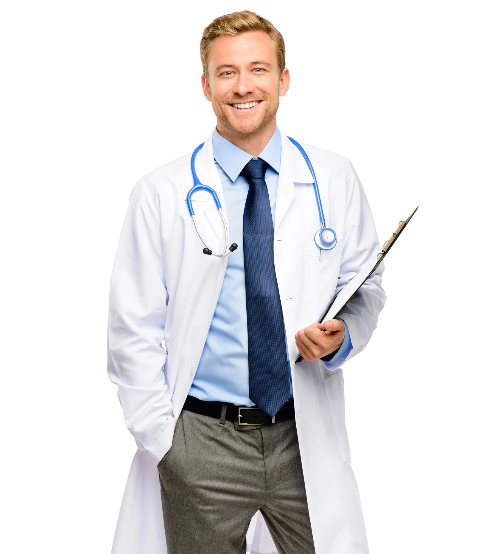 Medical billing specialist reviewing a patient's claim on a clipboard